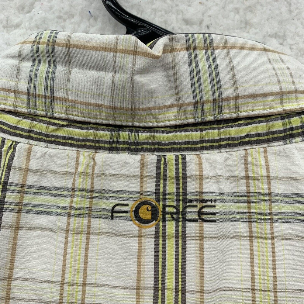 Carhartt Force Button Up Shirt Mens XL X-Large Relaxed Fit Plaid Workwear 101963 - Picture 6 of 15